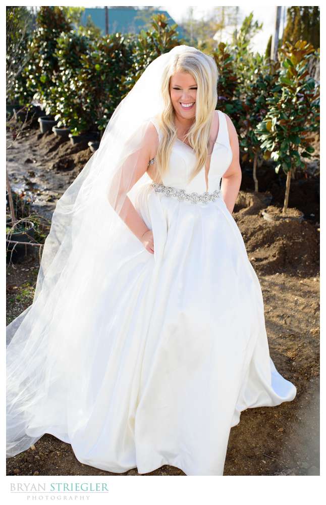 outdoor bridal portraits in Fayetteville